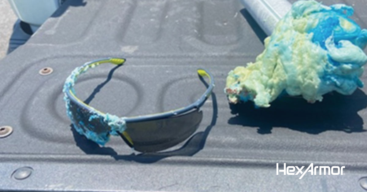 HexArmor’s VS250 saves worker’s eye during foam explosion