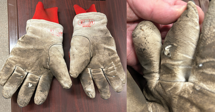 The Chrome SLT 4064IMPW winter work gloves after 16 full days on the jobsite.