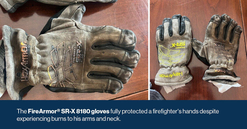 The FireArmor 8180 gloves after use on the field. 