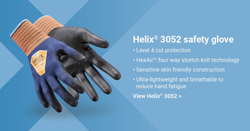 The Helix 3052 gloves with HexAir technology feature an ultra-lightweight and breathable design. 