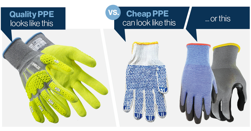 Cheap PPE often looks and feels cheap, but sometimes, it looks just like any other high-quality glove. 