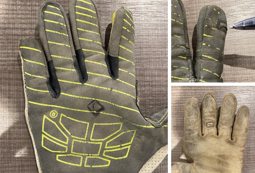 Gloves with small cuts that did not penetrate the SuperFabric layer.