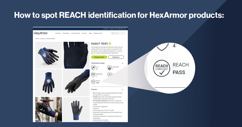 Curious how to tell if our gloves are REACH compliant? Look for the REACH icon on our product description pages. 