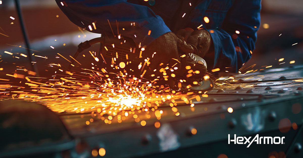 Hand injury mitigated with HeatArmor® 5050 during grinding task