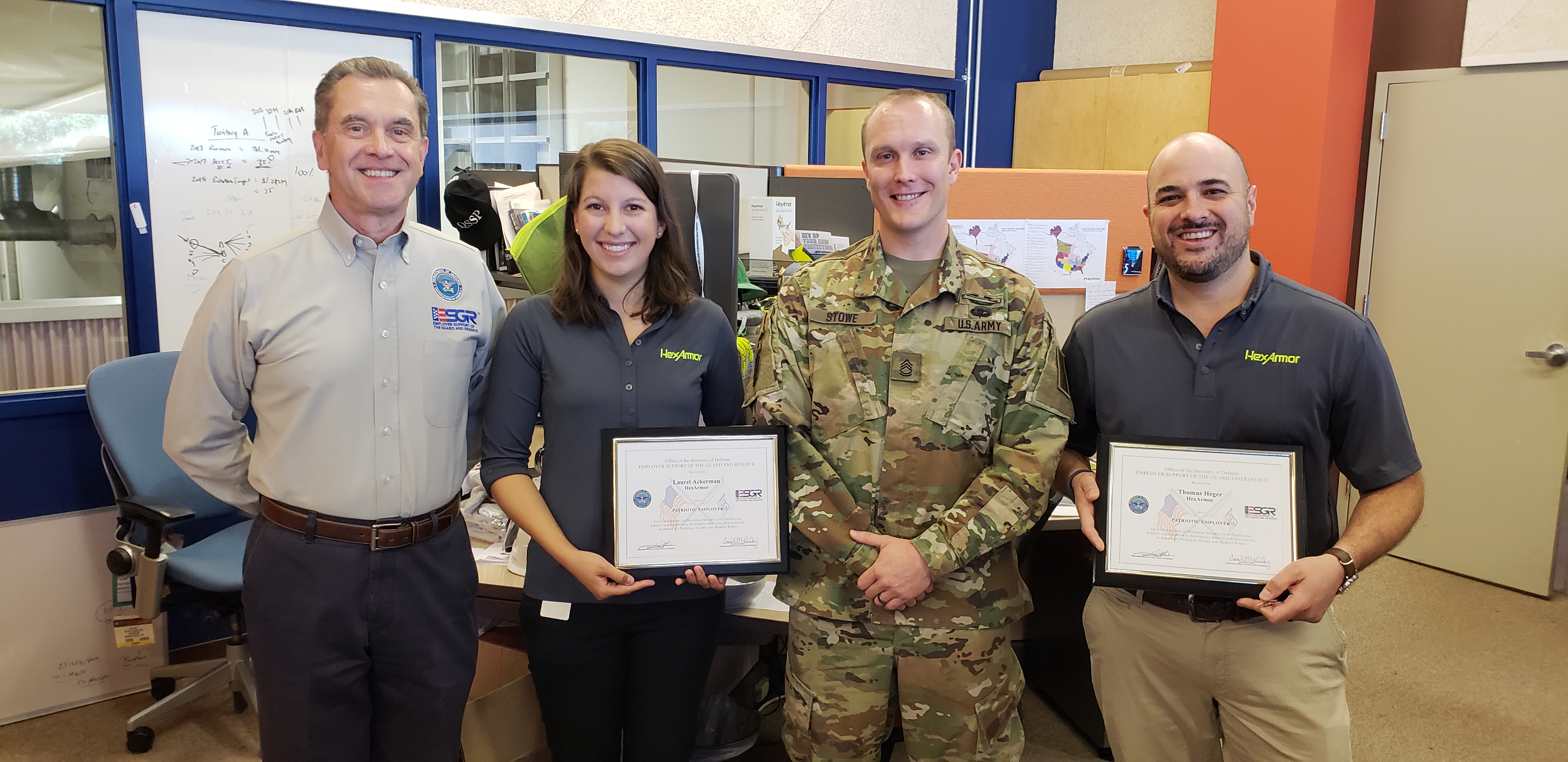 Two HexArmor employees honored with Patriot Award by Department of Defense program