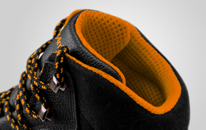 Up-close view of the Asphalt boot’s interior padded tongue and liner that provides all-day comfort.