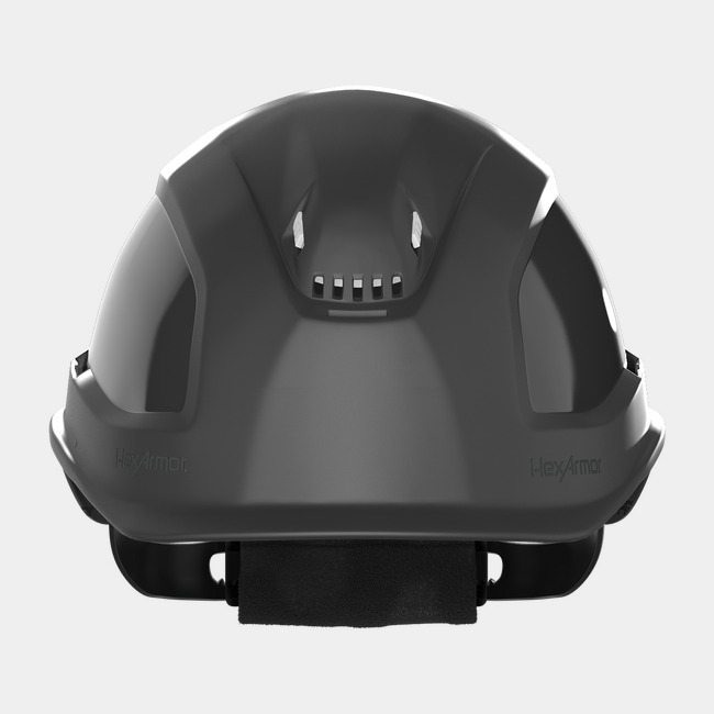 Ceros XP250 black safety helmet as shown from the front.