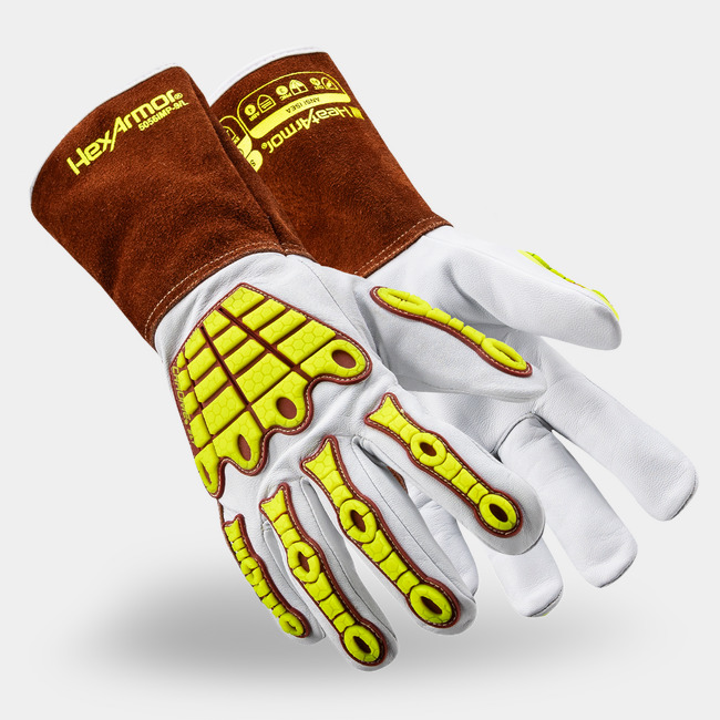 HeatArmor 5056IMP welding gloves as they might appear on your hands.