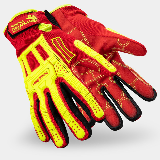 Rig Lizard Arctic 2023X winter impact gloves as they might appear on your hands.