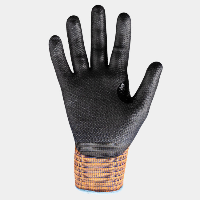 Palm view of Helix 3052 work gloves, showcasing the polyurethane palm coating.