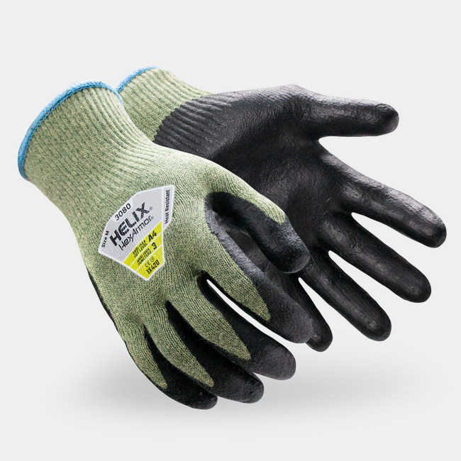 Helix 3080 heat-resistant gloves as they might appear on your hands.