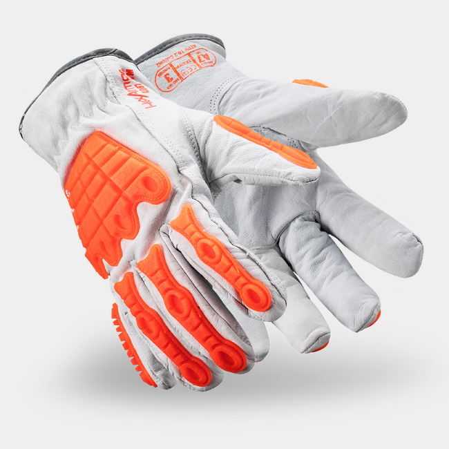Chrome SLT 4067 arc flash resistant safety gloves shown as they might appear on your hands.