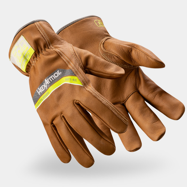 Pair of pfas-free chrome slt 5071 water and oil resistant gloves with sustainable leather treatment.