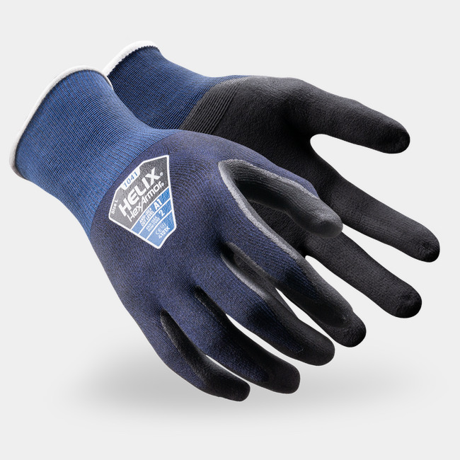 Dark blue Helix 1041 eco gloves shown side by side as they might appear on your hands.