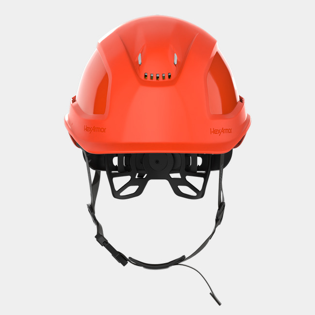Ceros XP450A with Mips orange vented safety helmet as shown from the side.