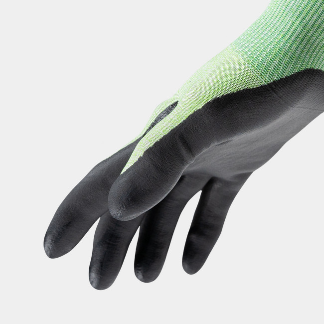 Side view of the Helix 1053 foam nitrile coated gloves.