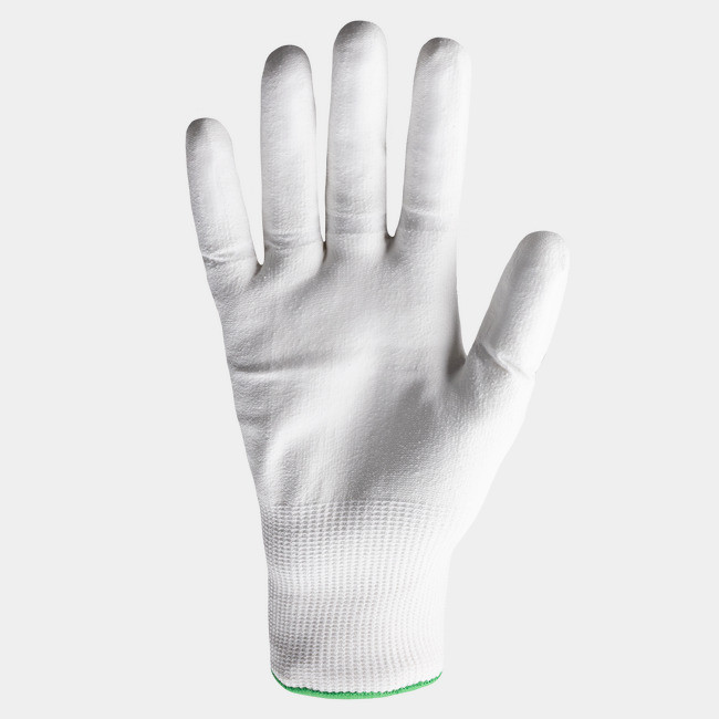 Palm view of Helix 1052 tear-away gloves, showcasing the polyurethane coating.