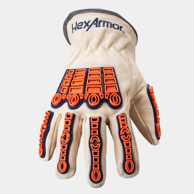 Back view of chromium-free Chrome SLT 4059IMP impact leather work glove.