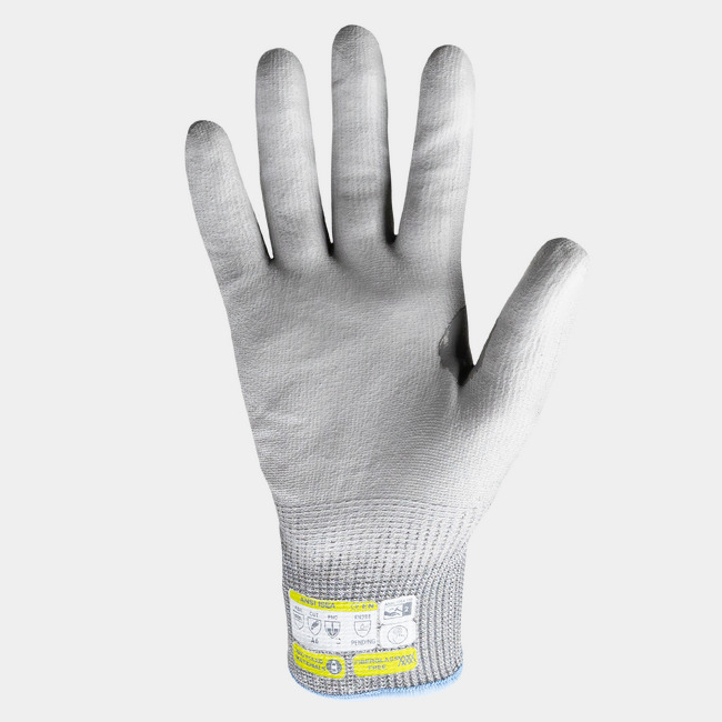 Palm view of the Helix 3013IMP impact gloves showcasing the polyurethane palm coating.  