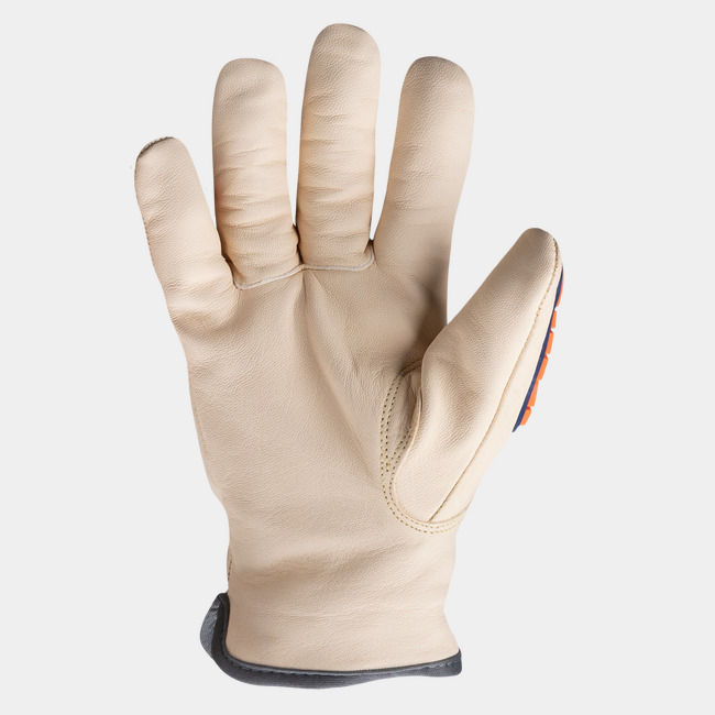 Palm view of chromium-reduced Chrome SLT 4059IMP impact leather work glove.