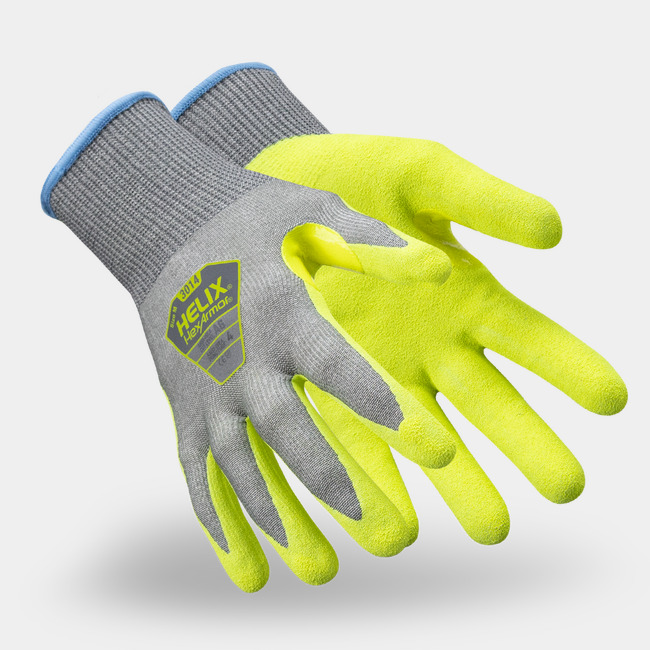 View of the Helix 3014 eco-friendly cut-resistant gloves as they might appear on your hands.