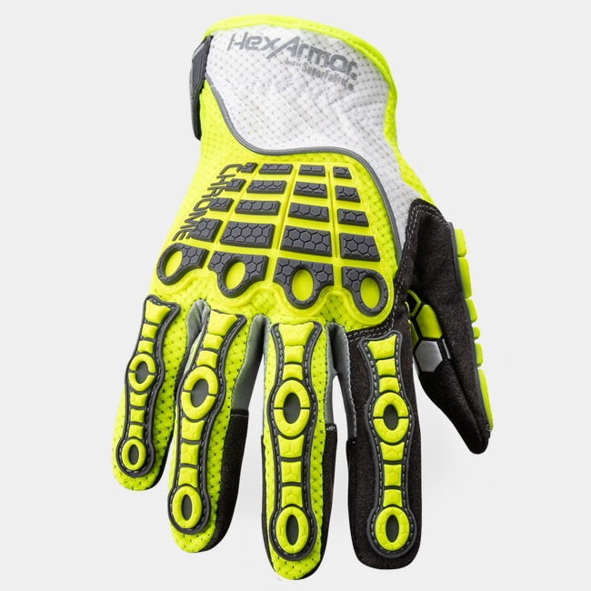 Back-of-hand view of the Chrome Oasis® 4035IMP breathable impact-resistant work gloves.
