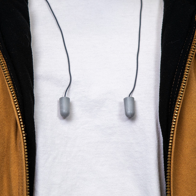 accuFit disposable earplugs // corded frontview image