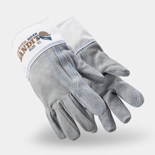 Pair of Bandit 5042 heavy-duty work glove shown as they might appear on your hands.
