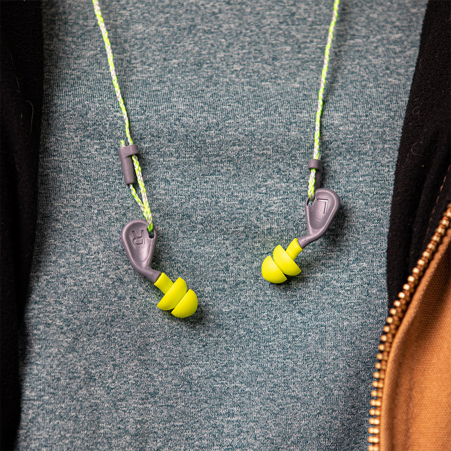simpleFit reusable guided earplugs // corded frontview image