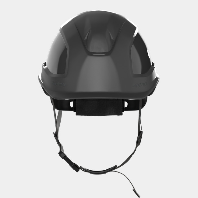 Ceros XP450AE chin strap safety helmet as shown from the front.