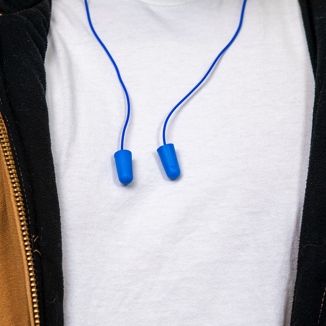 accuFit detectable disposable earplugs // corded frontview image