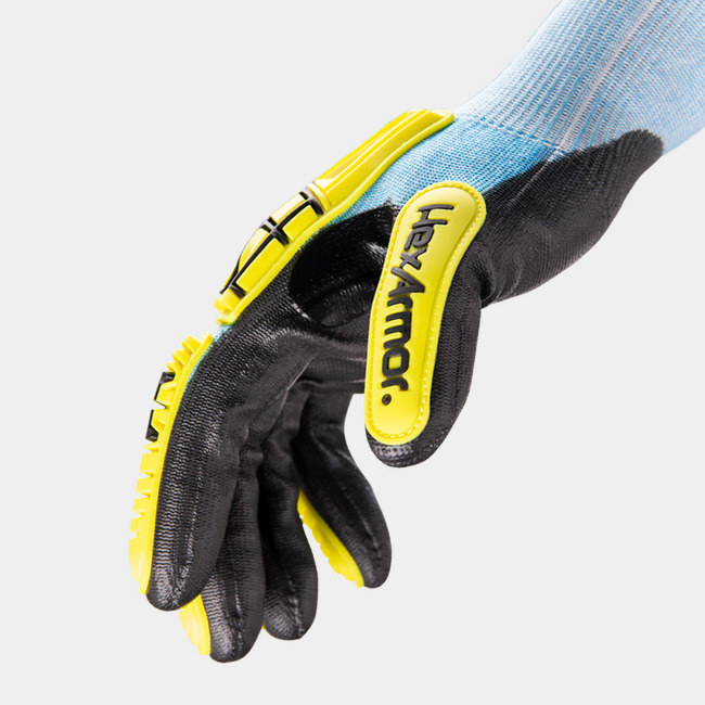 Side view of Helix 3012 cut-resistant gloves, showcasing the seamless knit and reinforced thumb saddle.