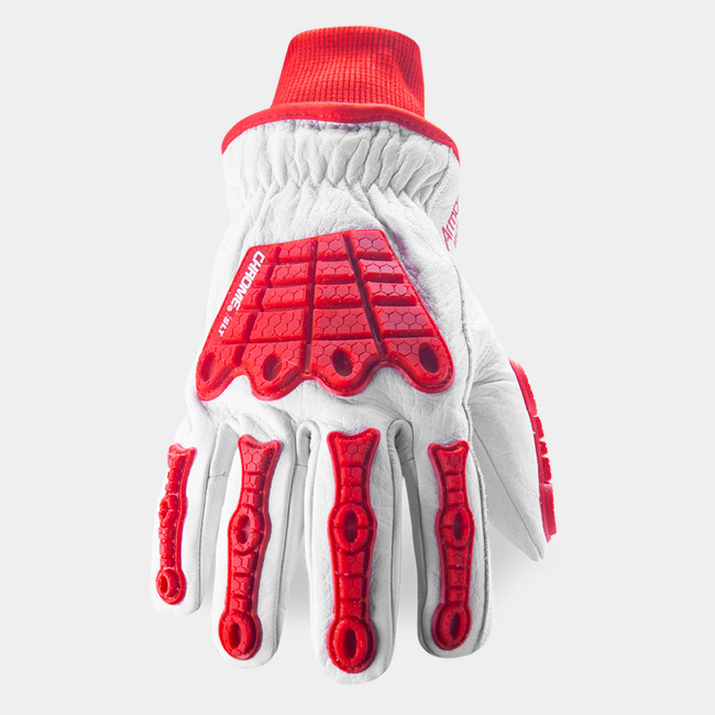 Back of hand view of Chrome SLT 4067W winter impact glove showcasing the impact protection..