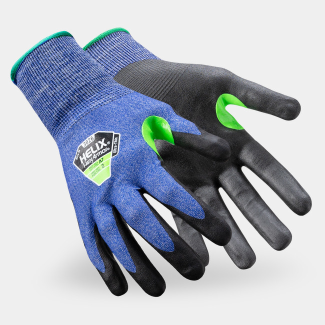 Blue Helix 3026 cut-resistant gloves shown side by side as they might appear on your hands.