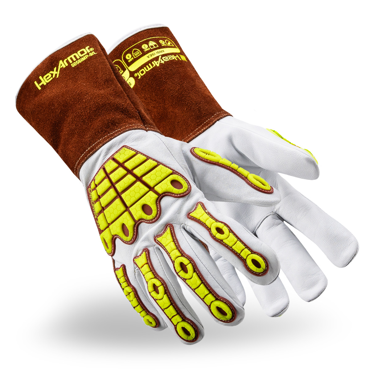 HeatArmor 5056IMP welding gloves as they might appear on your hands.