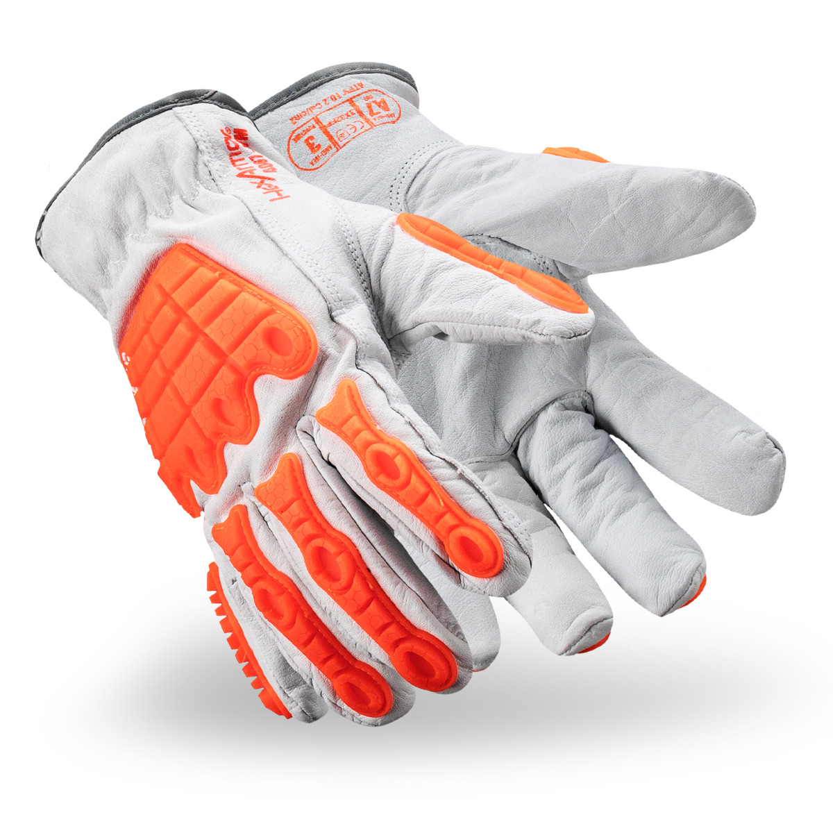 Chrome SLT 4067 arc flash resistant safety gloves shown as they might appear on your hands.