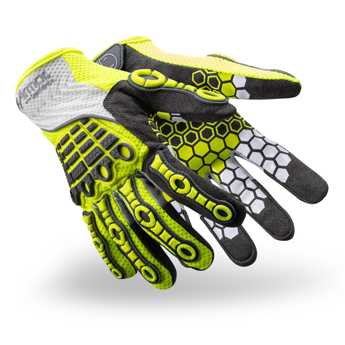 A pair of Chrome Oasis® 4035IMP breathable impact-resistant work gloves as they might appear on your hands.