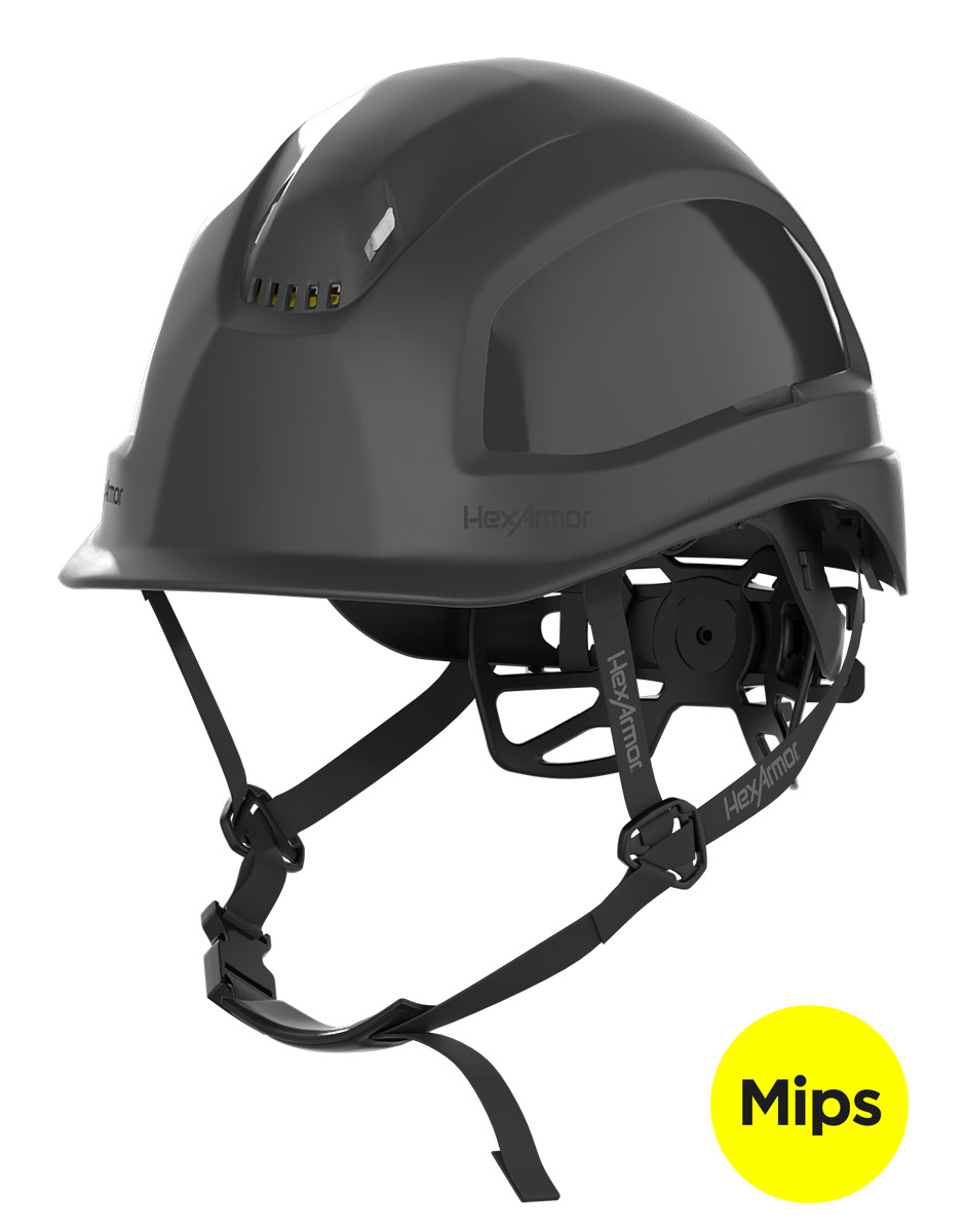 Ceros XP450A black safety helmet with Mips and chin strap.