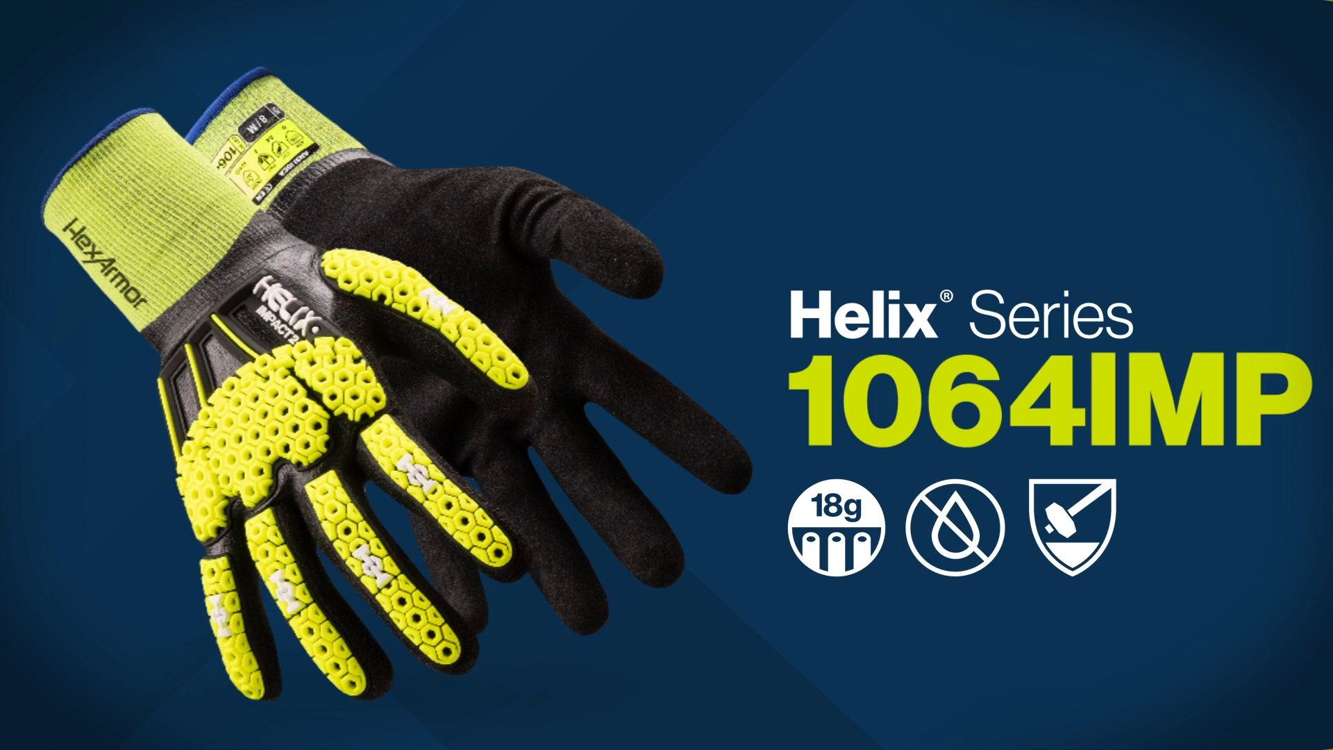 Helix® Series 1064IMP - Seamless coated safety gloves by HexArmor®